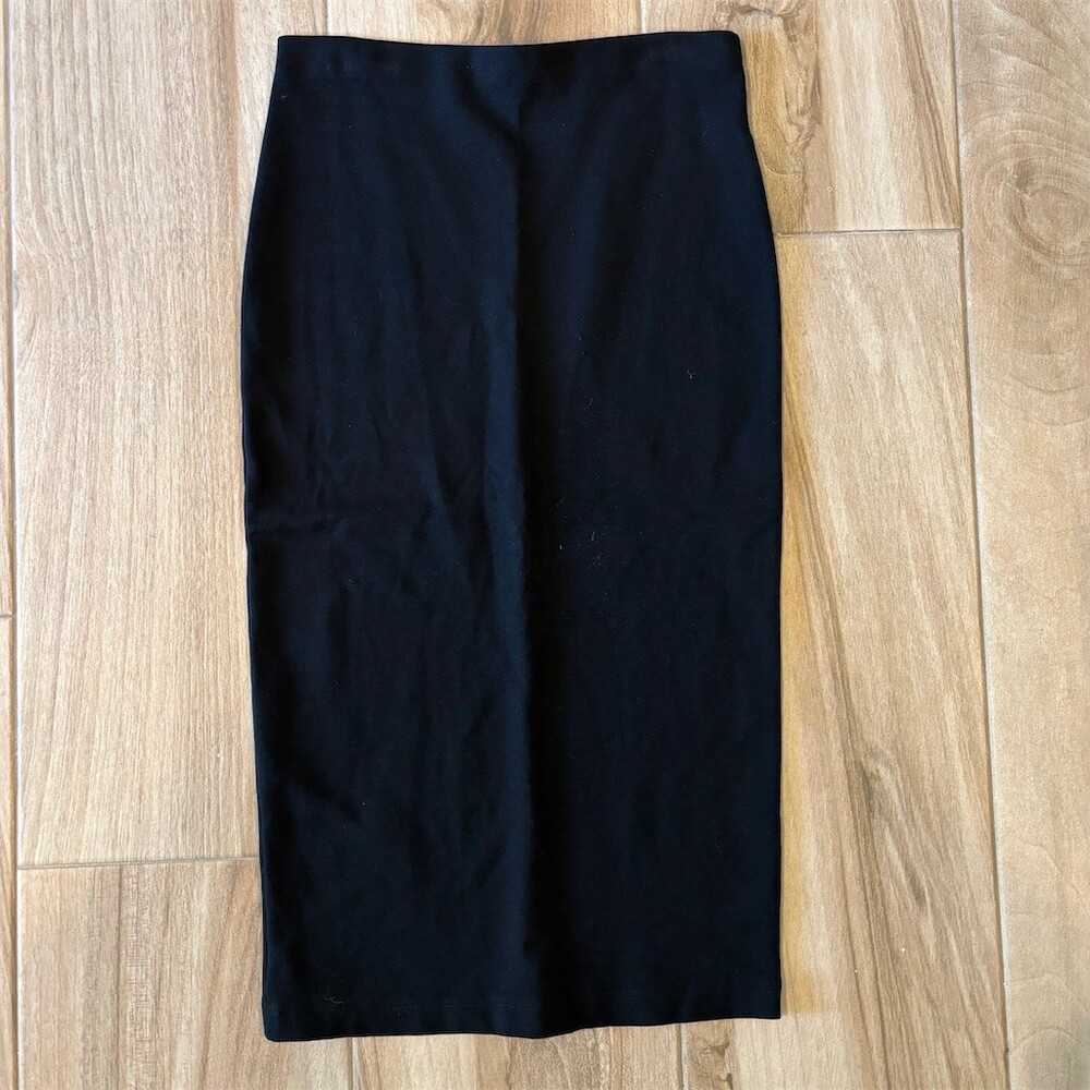Sanctuary Skirt Womens XS Black Solid Pull-On Stretch Pencil Midi Workwear